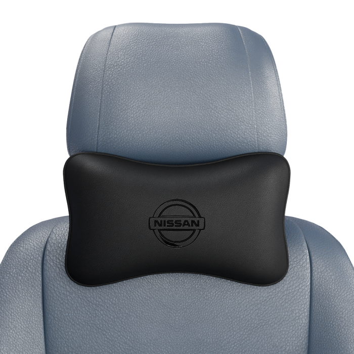 Подушки под шею Подушка под шею черная с вышивкой Nissan