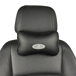 Подушка под шею черная с вышивкой 