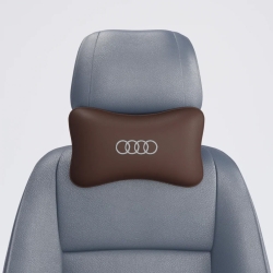 Подушка под шею коричневая с вышивкой 