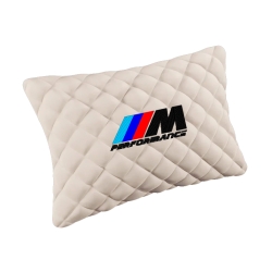 Подушка из алькантары молочная с вышивкой 